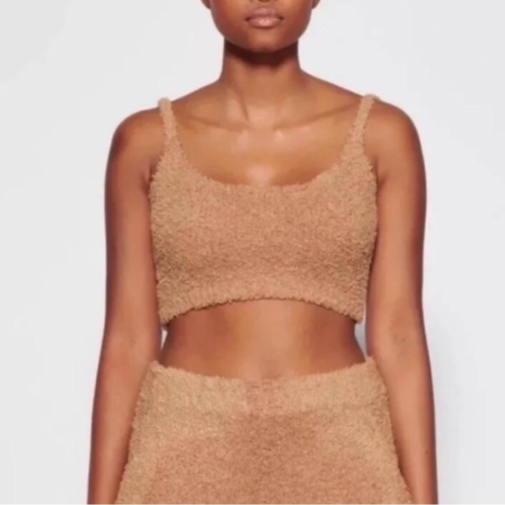 SKIMS Cozy Knit Crop Tank In Camel Size 2x/3x NWOT $58 Comfy Trendy Wear Plus